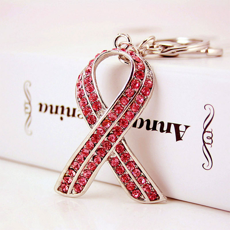 Wholesale Diamond Ribbon Zinc Alloy Keychain